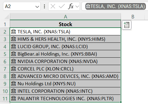 Using the Excel Data Conversion