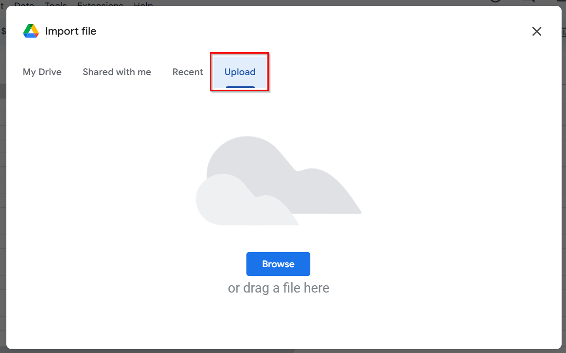 Import Excel into Google Sheets Using the Built-in Feature