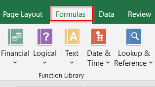 Application of Formulas Tab to Paste Range Names in Excel