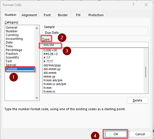 Remove Year from Date with Custom Cell Formatting