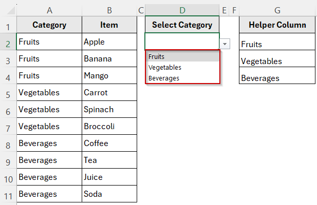 Create Dependent Drop-downs with XLOOKUP