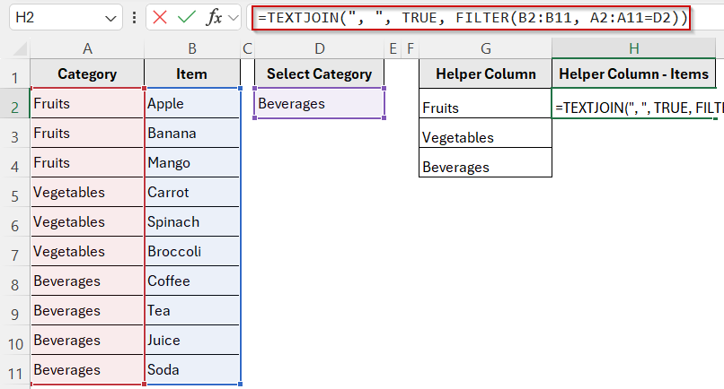 Create Dependent Drop-downs with XLOOKUP