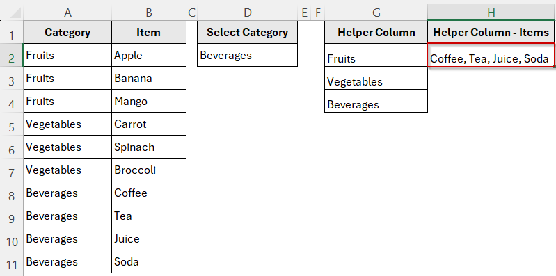 Create Dependent Drop-downs with XLOOKUP