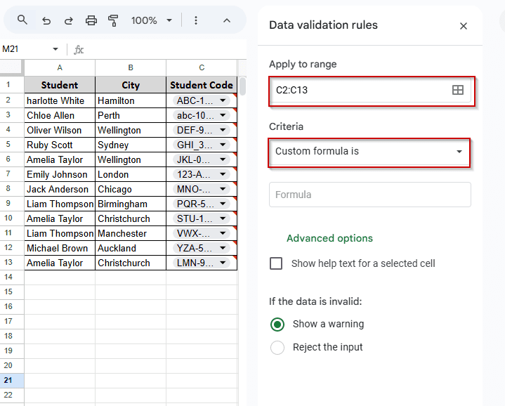 Pattern-Based Validation with Regex