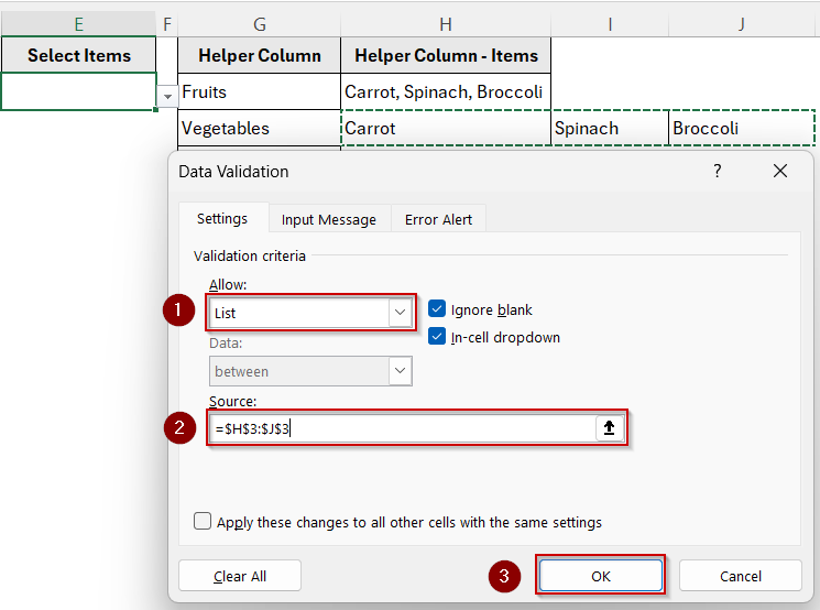 Create Dependent Drop-downs with XLOOKUP