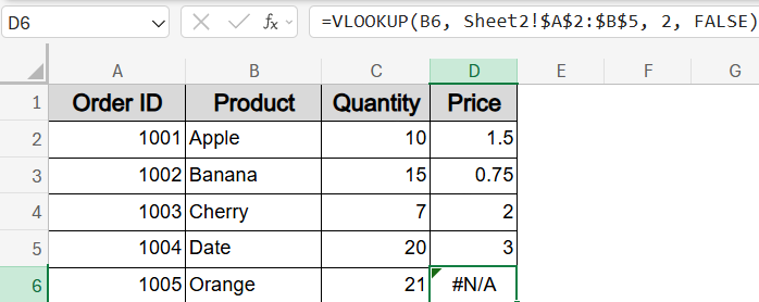 Standard Merge Using VLOOKUP from Another Sheet