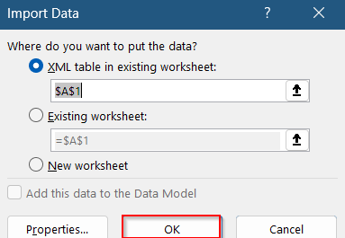 Import XML Data as a Structured Table in Excel