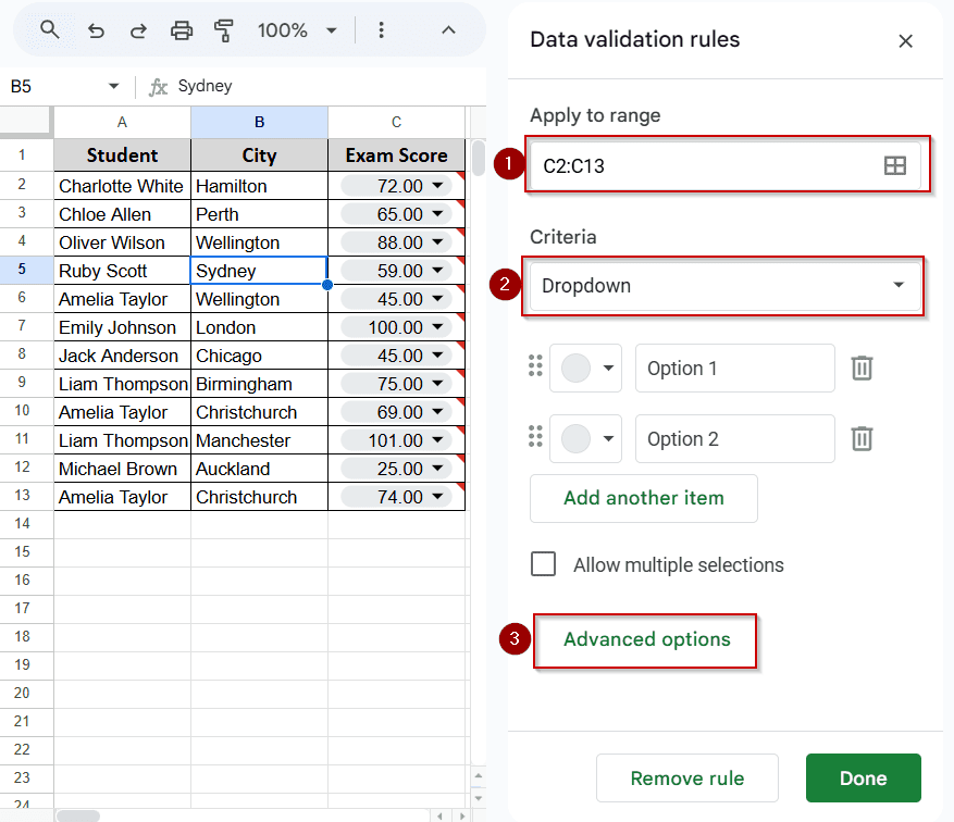 Number Range Validation