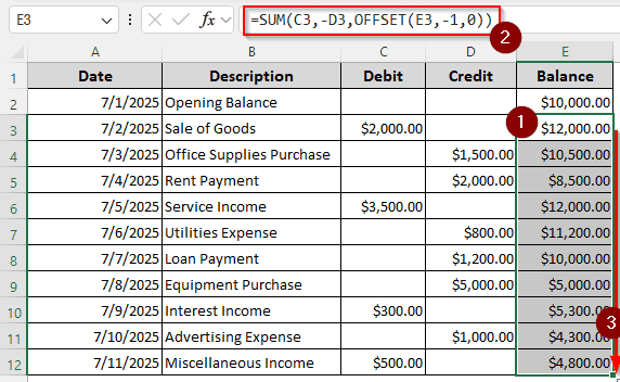 Combining SUM and OFFSET Functions