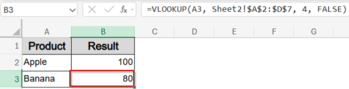 Retrieve Value with VLOOKUP Function (Single Criteria)