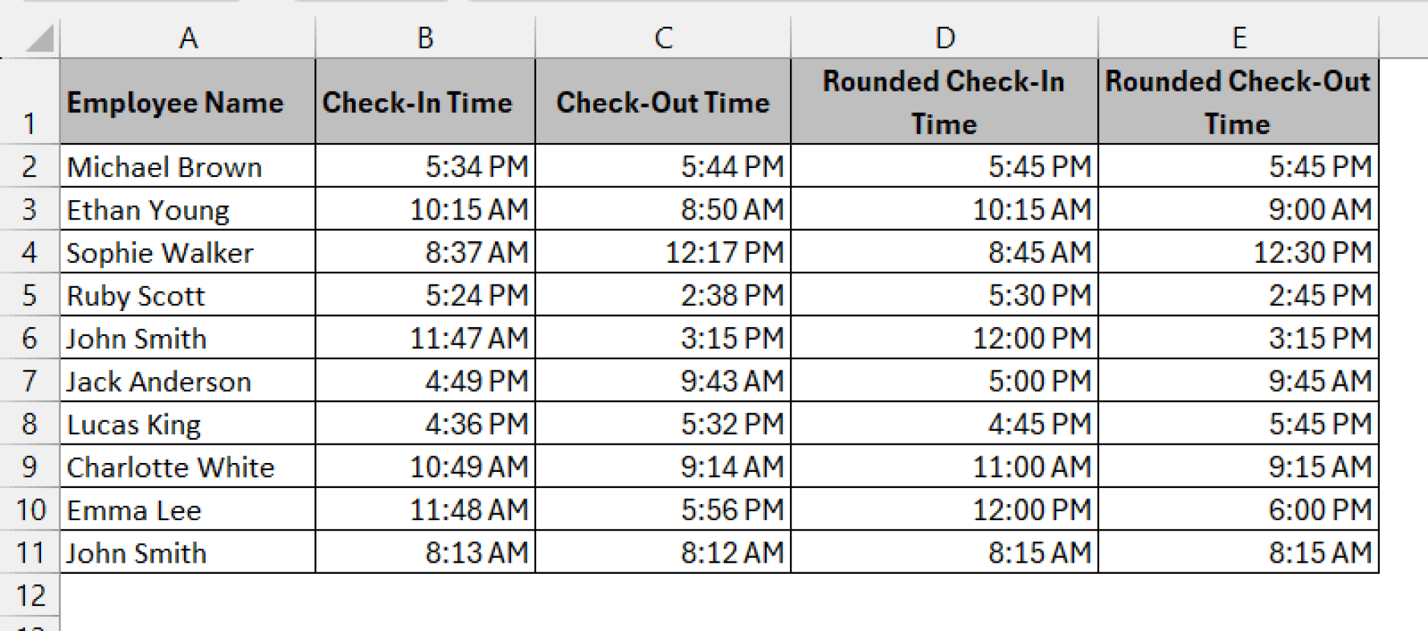 How to Round Time to Nearest 15 Minutes in Excel - Excel Insider