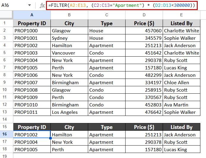 Filtering with Text and Numeric Conditions Combined