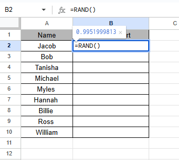 Randomize List Using RAND Function