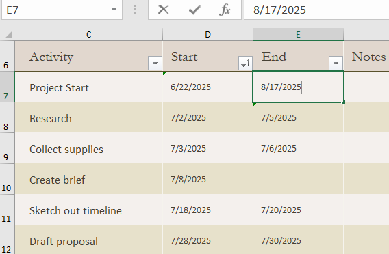 Use Excel’s Built-In Timeline Templates