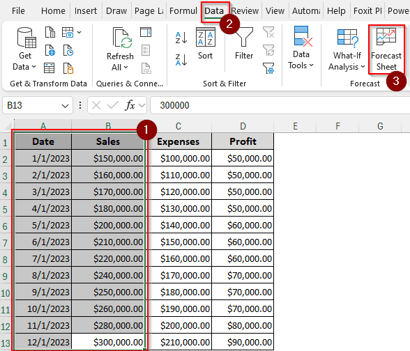 Utilizing a Separate Forecast Sheet