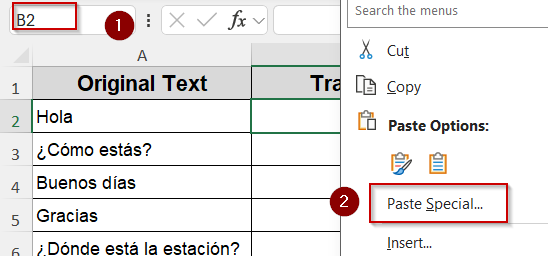 Utilize the Built-In Translate Tool in Excel