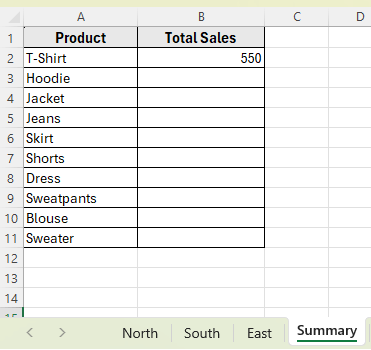 Apply SUMIF Function with SUM to Add Values from Each Sheet