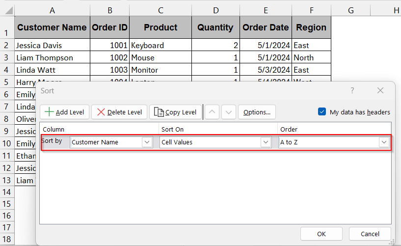 Delete Duplicate Rows Using Sort and Manual Selection