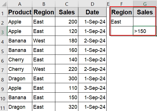 Set Up Criteria Range for Advanced Filter (AND / OR / Combined Logic)