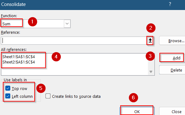Consolidate Values Using Excel’s Built-in Consolidate Feature