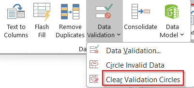 Use "Circle Invalid Data" from Data Validation