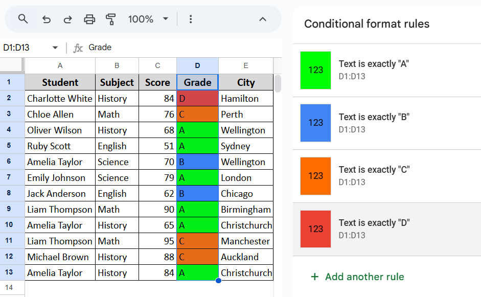 Applying Exact Match of the Text in the Condition