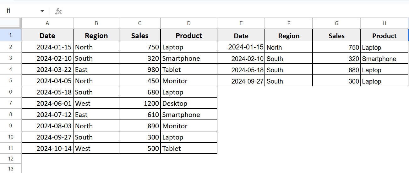 Google Sheets Query Using OR Operator