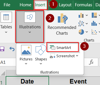 Insert Timeline Using SmartArt Graphics