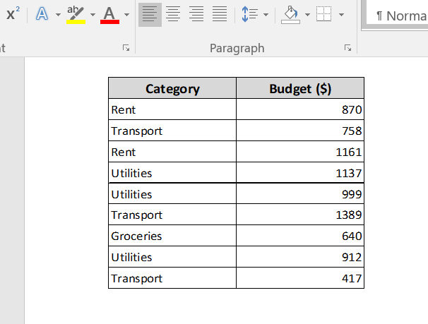Link Excel to Word Using “Paste Special”