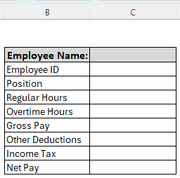 Producing Automated Individual Payroll in Excel