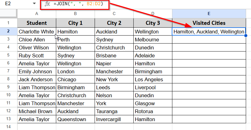 Using JOIN Function to Merge Cells without Losing Data