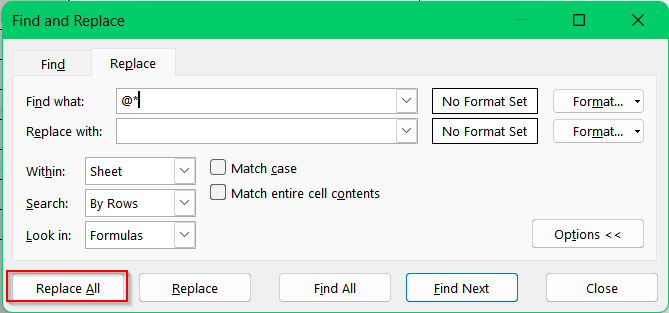 Using Find & Replace Tool to Remove Everything after a Character