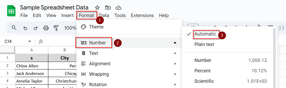 Conversion Between Number and Text in Google Sheets