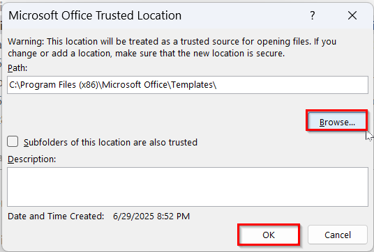 Move the File to a Trusted Location