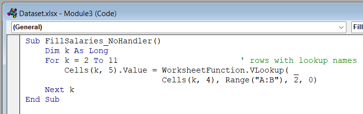 Handle Loop Errors with On Error Resume Next Inside a VLOOKUP Loop