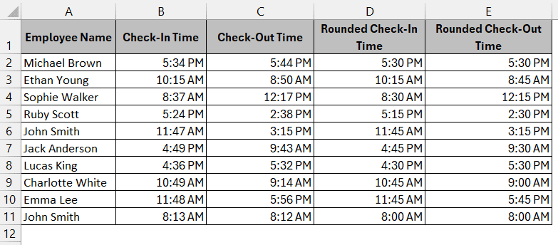 Applying FLOOR Function to Round Time
