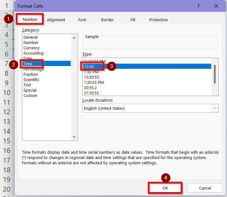 Calculate Total Hours Using MOD Function and Time Difference formula
