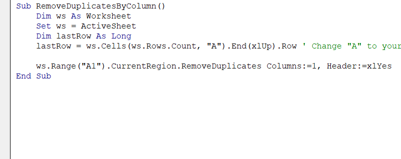 Automate Row Deletion Using VBA Macros