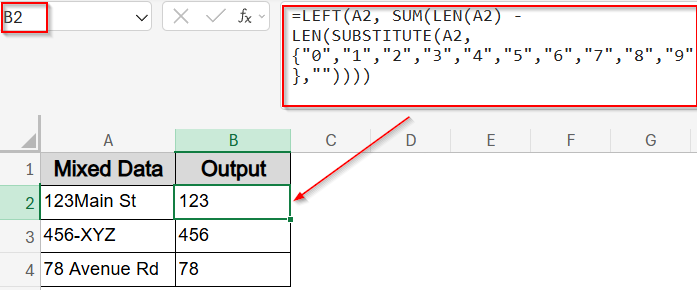 Extract Leading Numbers (From Start of Cell)