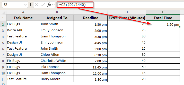 Adding Minutes Based on Cell Reference