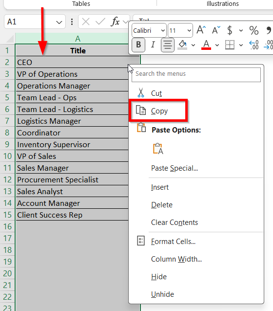 Utilize SmartArt Feature to Create an Organizational Chart from a List