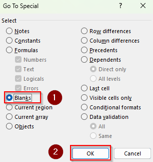 Using the Go To Special Feature to Delete Empty Cells and Shift Data Up