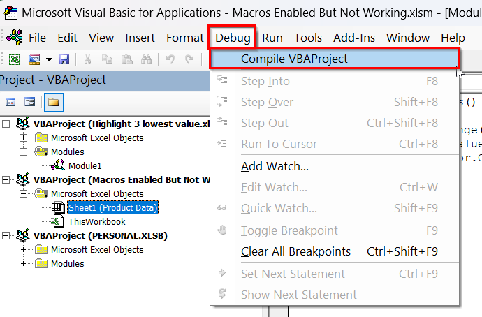 Fix Macro Code Errors