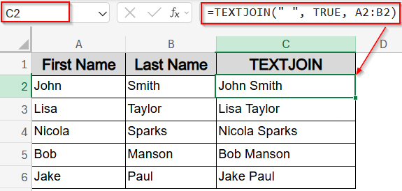 Merge Values from Multiple Columns Using Text Formulas