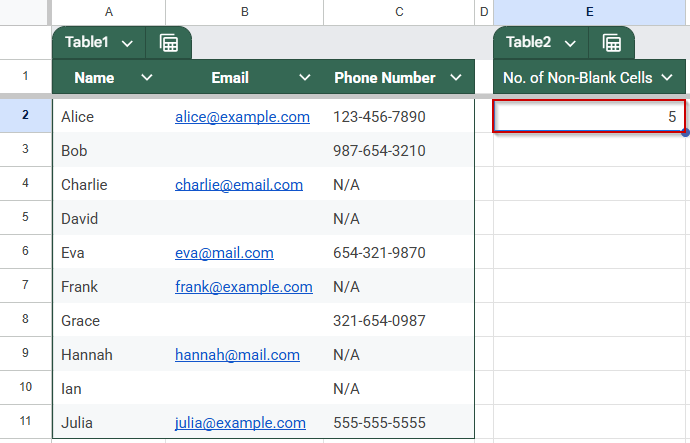 Calculate Number of Non-Blank Cells That Do Not Equal a Specific Value