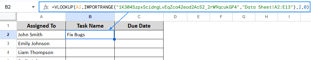 Use VLOOKUP Between Different Workbooks Using IMPORTRANGE