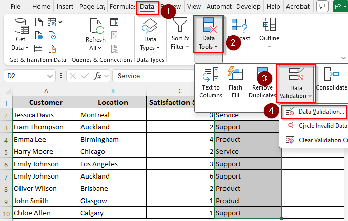 Using the SORT Function and Data Validation