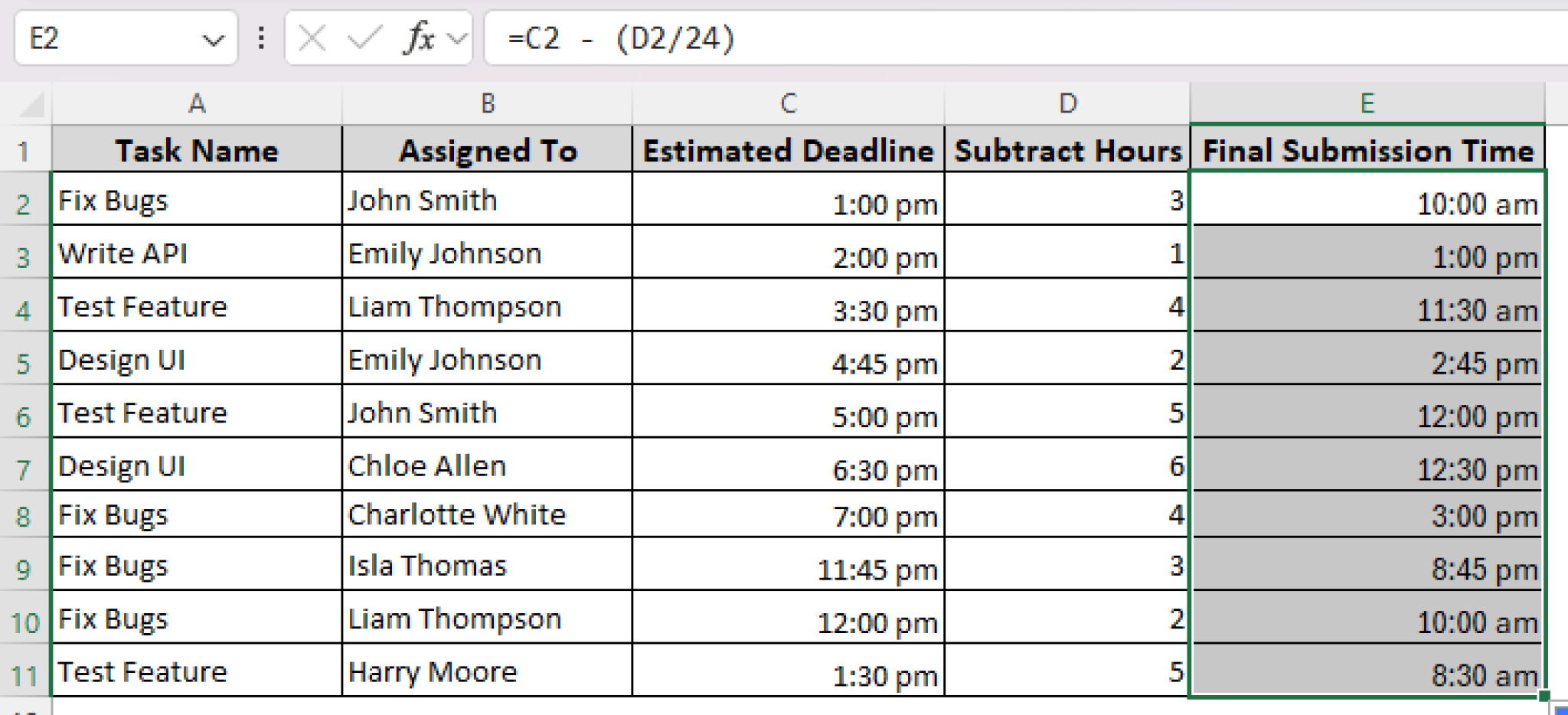 How to Subtract Hours from Time in Excel (7 Different Examples) - Excel ...