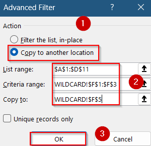 Use Wildcards in Advanced Filter for Partial Matches