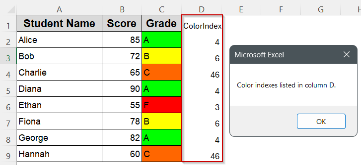Use the ColorIndex Property to Read Cell Background Colors